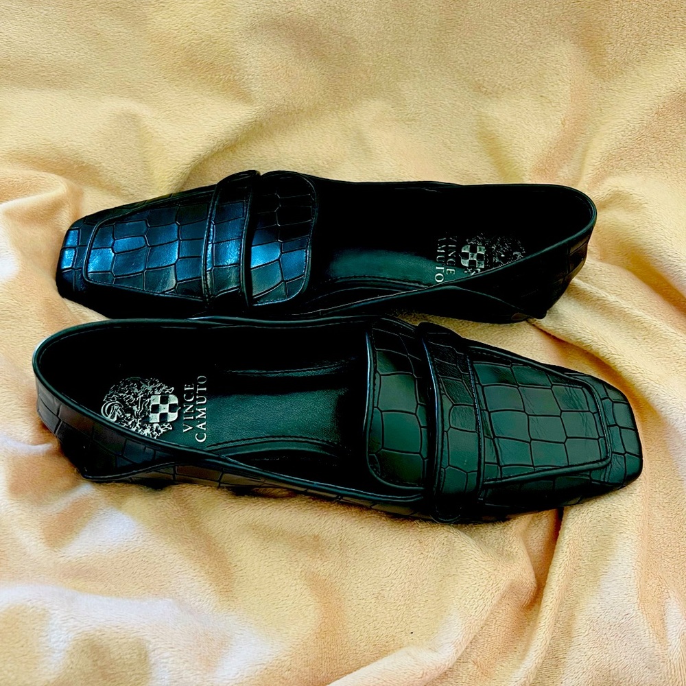 Loafers. Black and croc soft embossed worn 3 times